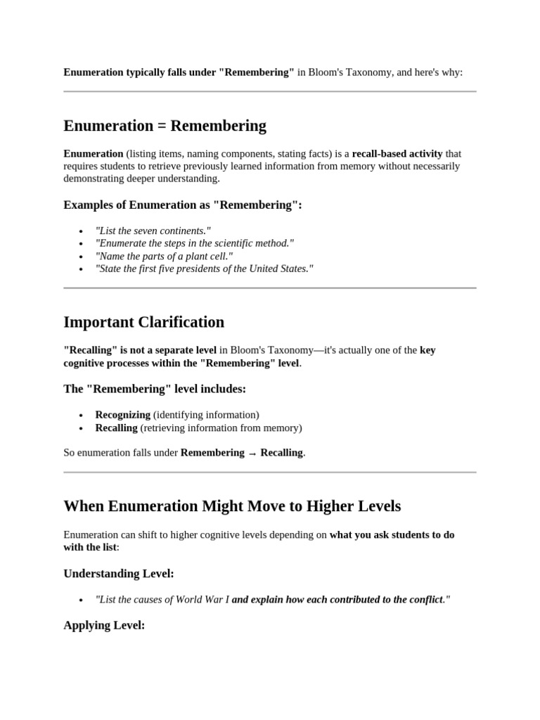 Enumeration Typically Falls Under | PDF