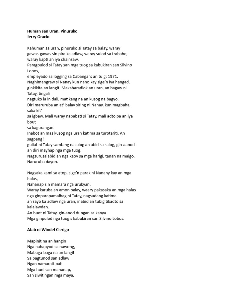 Poems Waray | PDF