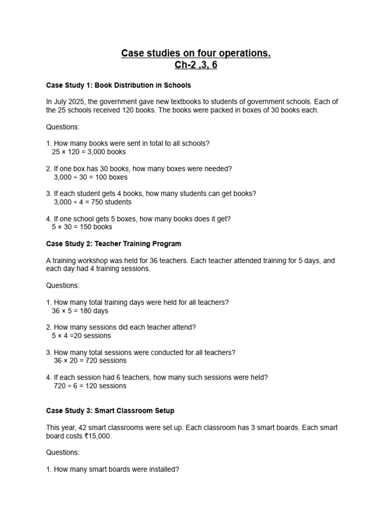 Answers of Case Based Questions | PDF