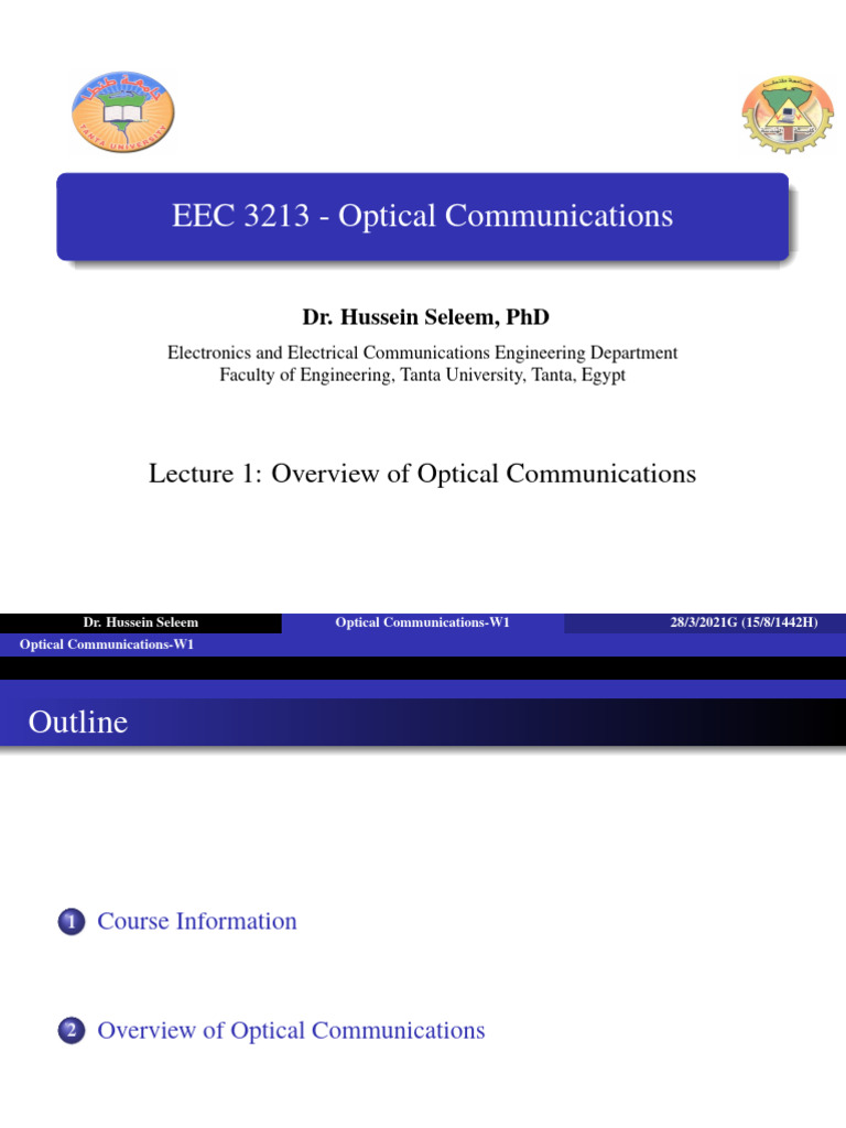 Optical Communication Lec 1 | PDF | Optical Fiber | Fiber Optic ...