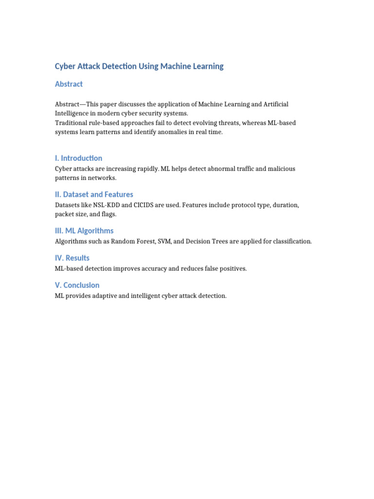 Cyber Attack Detection ML | PDF
