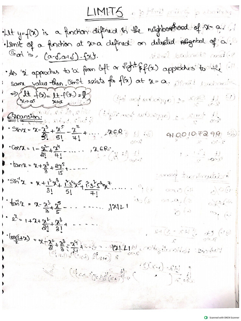 Limits Notes | PDF