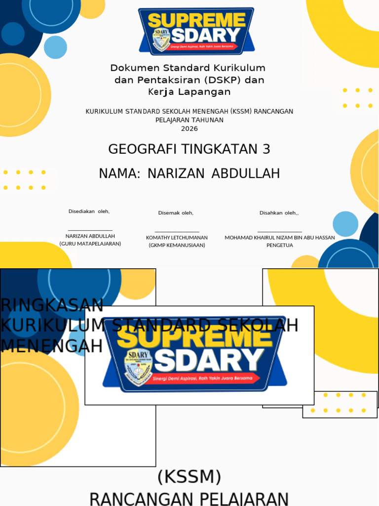 Cover Page RPT Dan Ringkasan Sdary 2026 | PDF