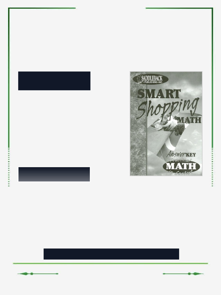 Smart Shopping Teacher Notes Practical Math in Context Mary Ann ...