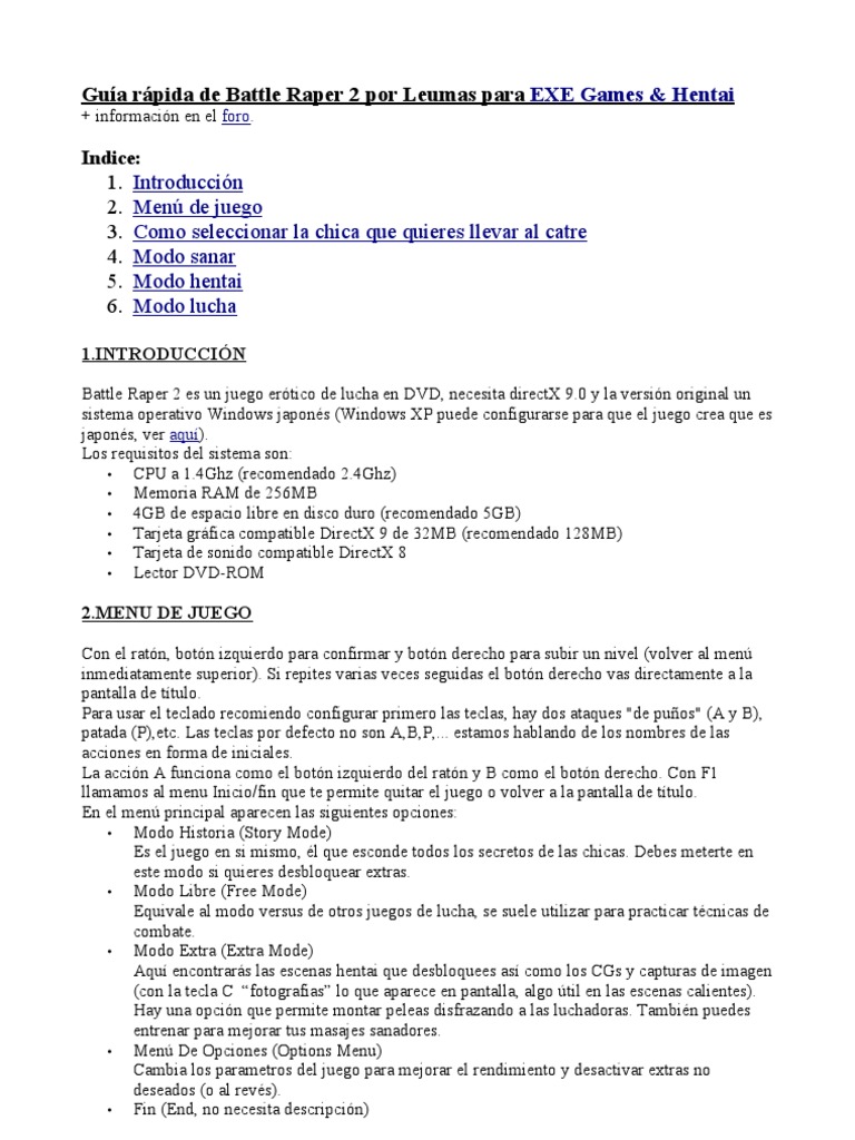 Battle Raper 2 Guia | PDF | La felación | Sexo oral