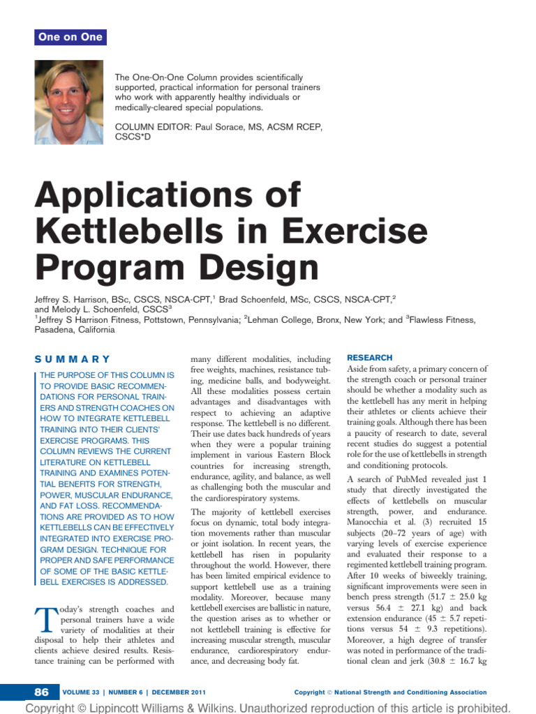 Applications of Kettlebells in Exercise Program.12 | PDF | Kettlebell ...