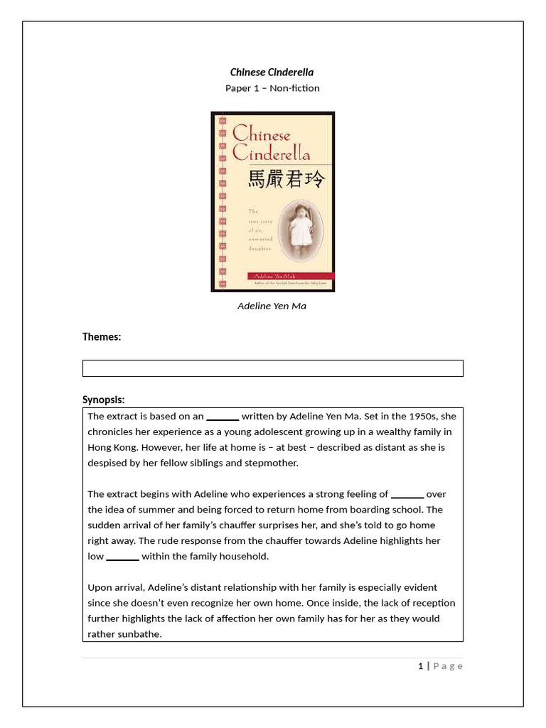 Chinese Cinderella - Textual Analysis Students | PDF
