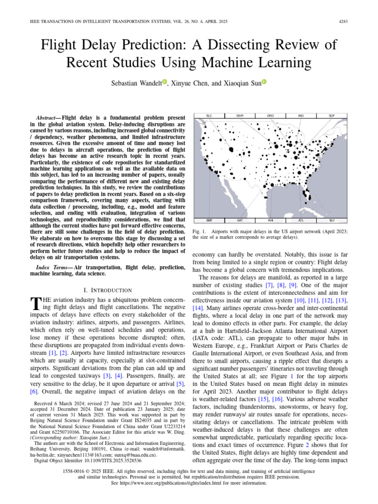Flight Delay Prediction A Dissecting Review of Recent Studies Using ...