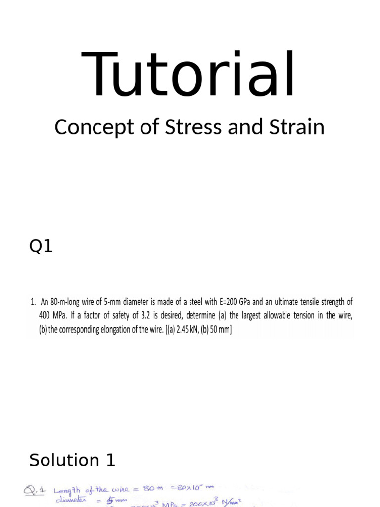 Tutorial Stress and Strain | PDF