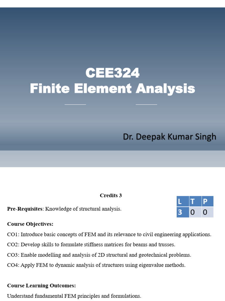 1 CEE324 - Finite Element Analysis - 19.01.2026 | PDF | Finite Element ...