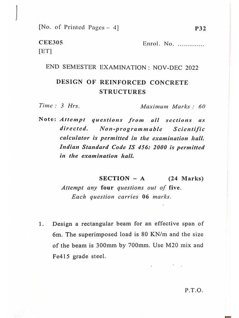 Design of Reinforced Concrete Structures | PDF