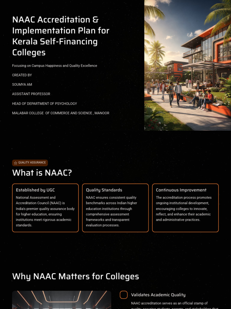 NAAC Accreditation and Implementation Plan for Kerala Self Financing ...