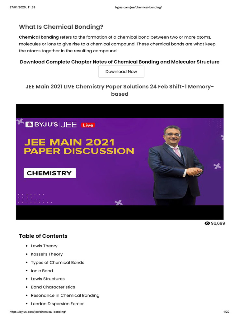 Jee Chemical-Bonding | PDF | Chemical Bond | Ion