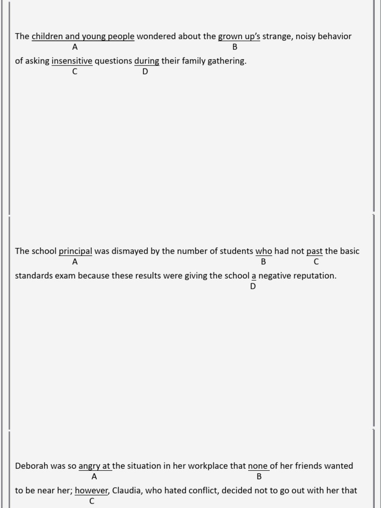 Error Recognition Question | PDF