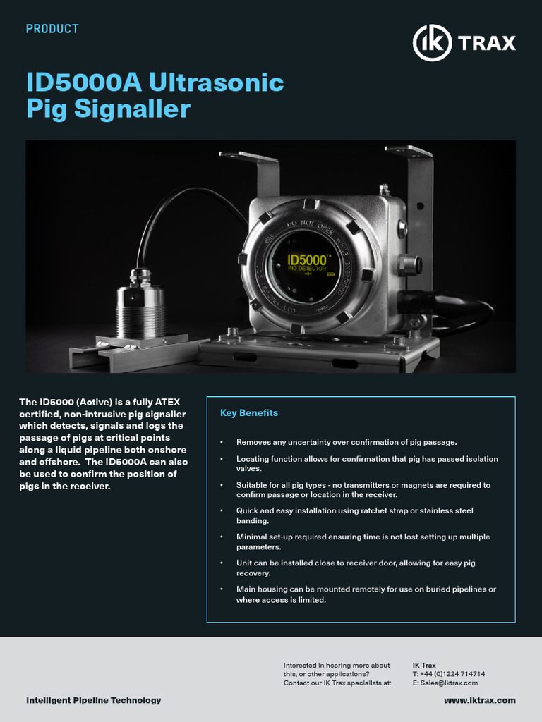 ID5000A Pig Signaller Datasheet | PDF | Ultrasound | Rechargeable Battery