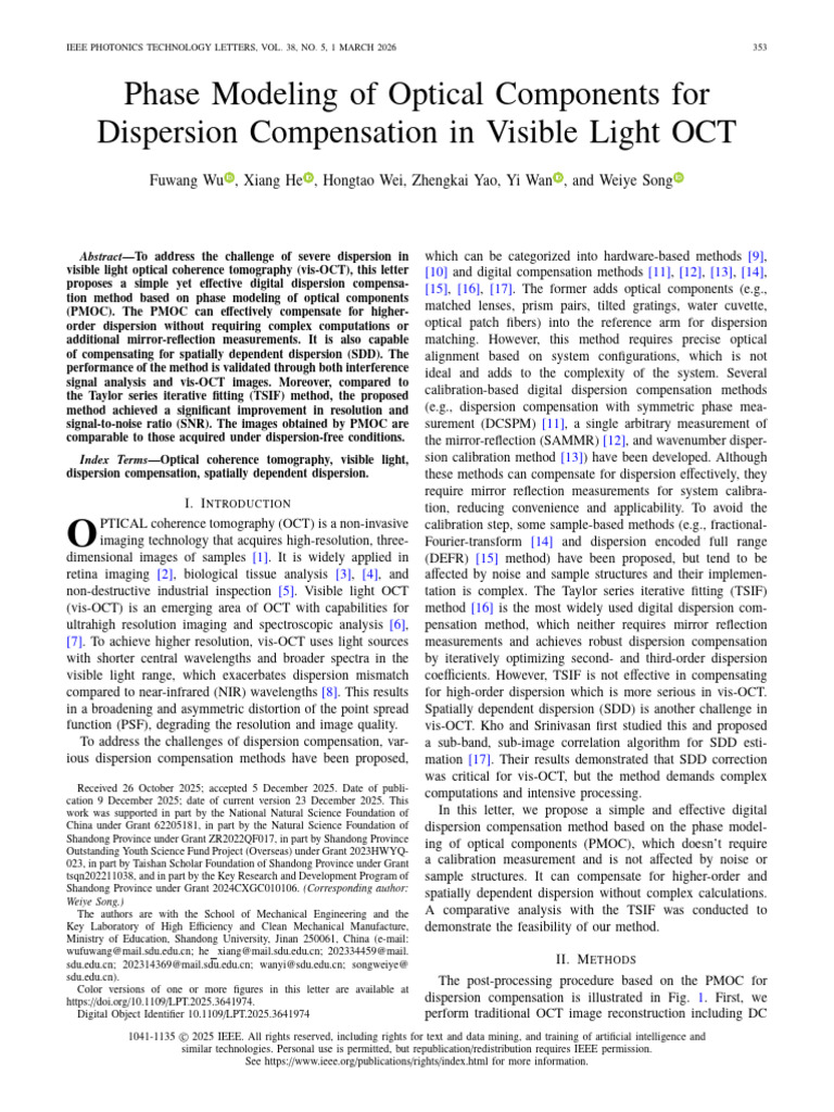 Phase Modeling of Optical Components For Dispersion Compensation in ...