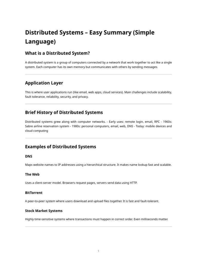 Distributed Systems - Easy Summary Notes | PDF | Computer Network ...