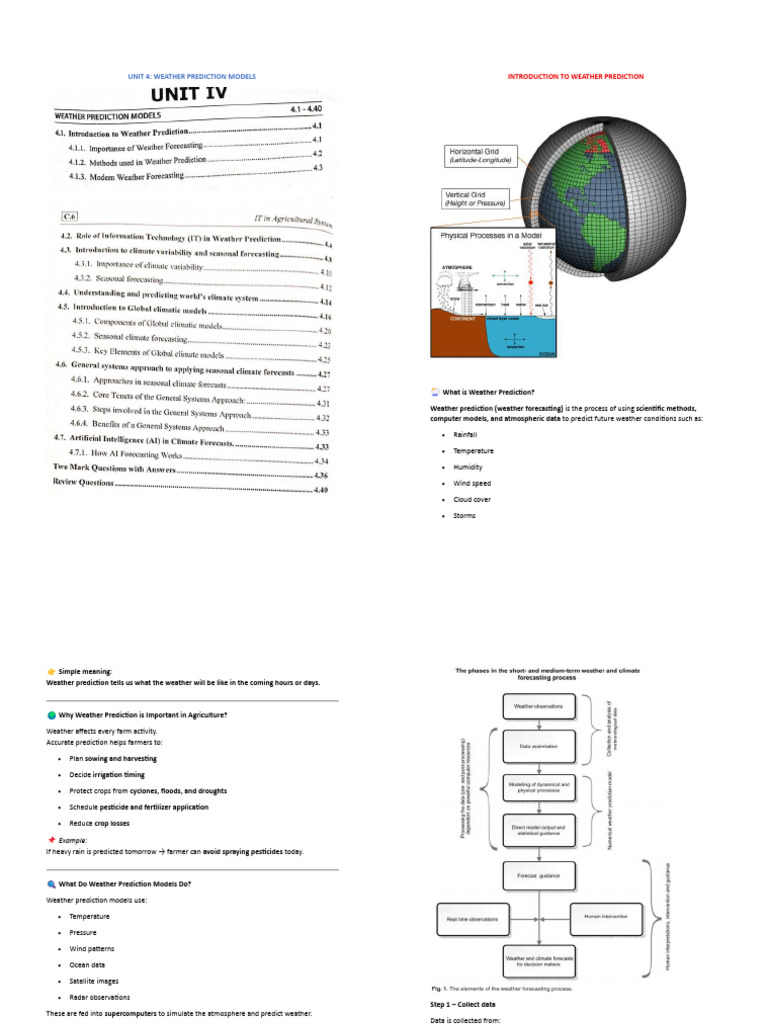 Unit 4 | PDF | General Circulation Model | Weather Forecasting
