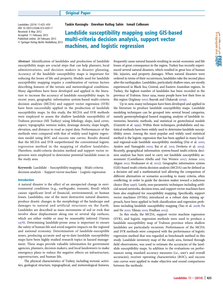 Landslide Susceptibility Mapping Using GIS-based Multi-Criteria ...