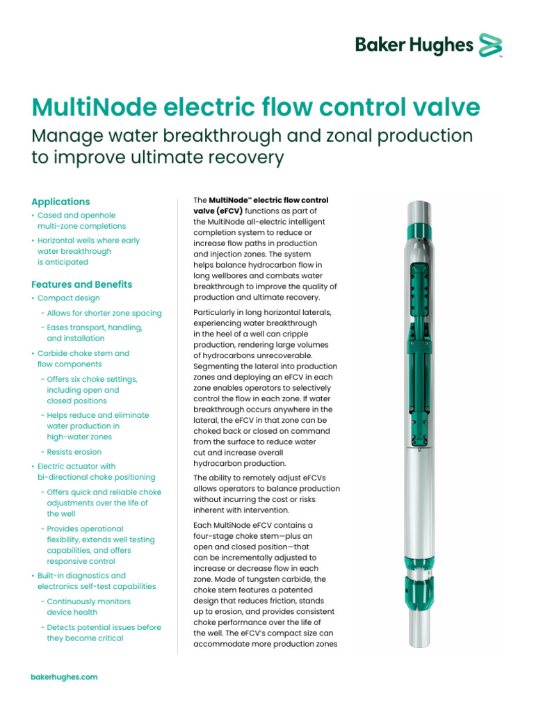 Multinode Electric Flow Control Valve Spec | PDF | Valve | Mechanical ...