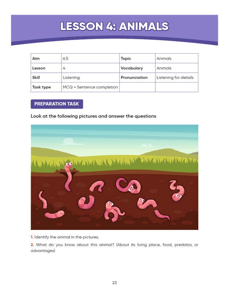 Lesson 4: Animals | PDF | Zoology | Biology