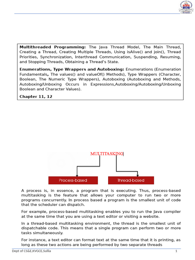 Module 5 Notes BCS306A | PDF | Method (Computer Programming) | Thread ...