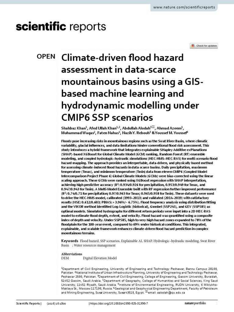 Climate-Driven Flood Hazard Hydrological 2026 | PDF | Flood | General ...