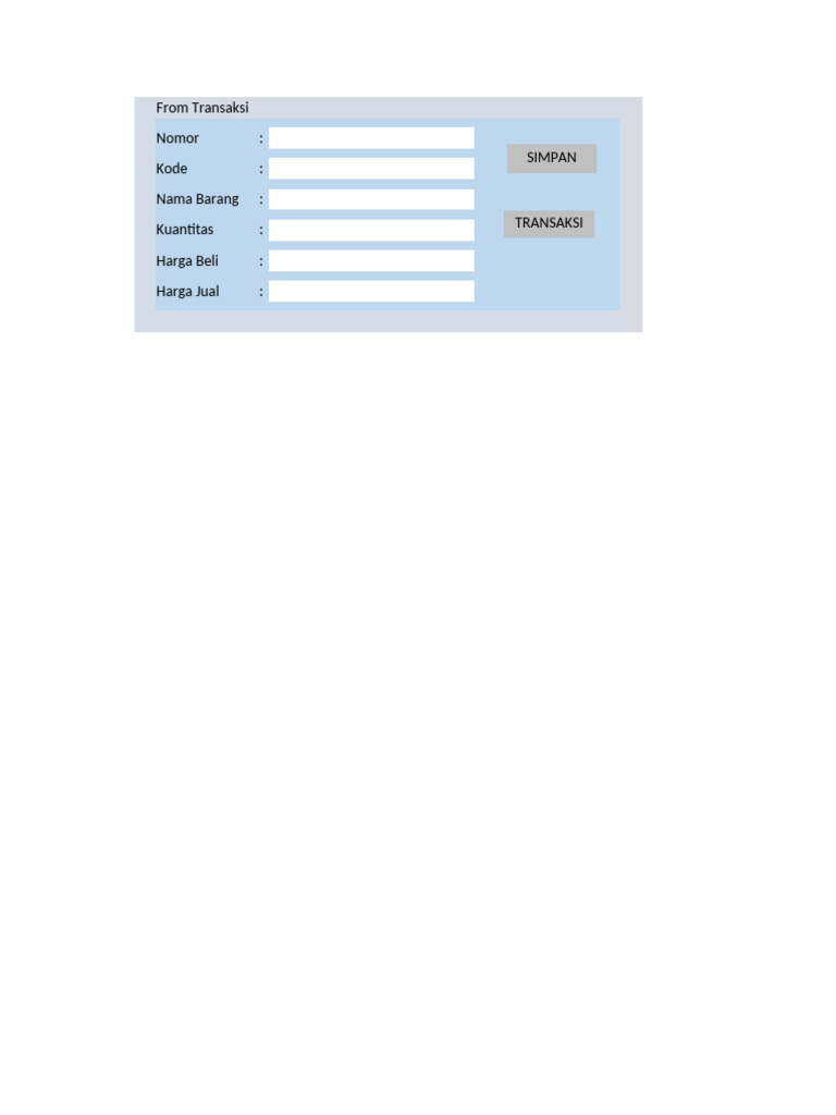 Form Input Transaksi | PDF