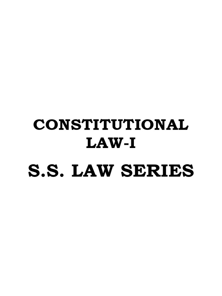 Constitutional Law I | PDF | Constitution | Justice