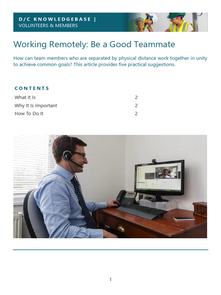 tips-for-remote-workers-be-a-good-teammate | PDF | Social Psychology ...