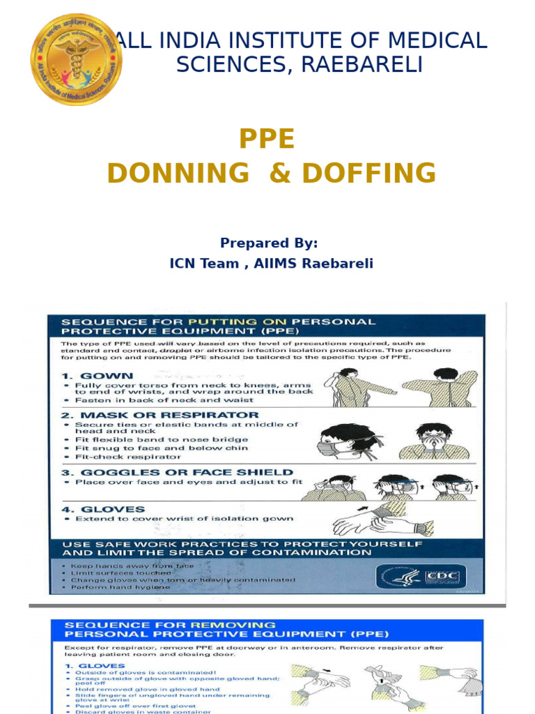 Ppe - Donning & Doffing | PDF