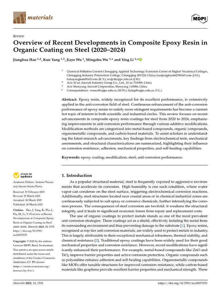 11 . Overview of Recent Developments in Composite Epoxy Resin In | PDF ...