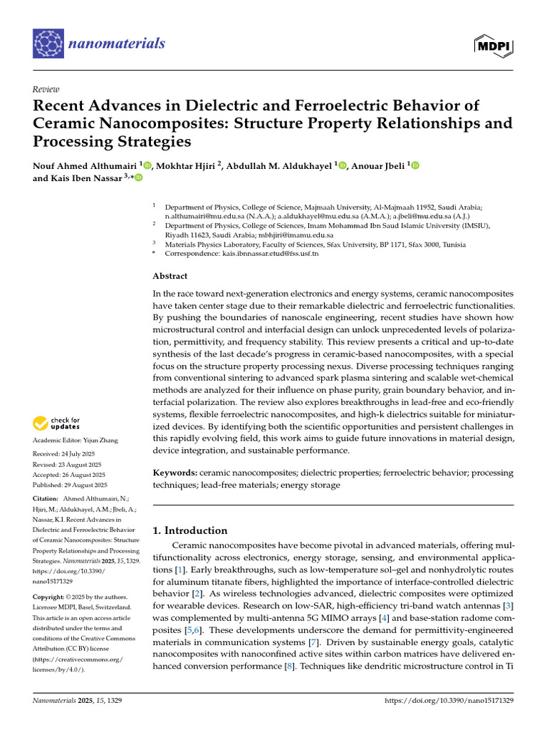 12 - Recent Advances in Dielectric and Ferroelectric Behavior of | PDF ...