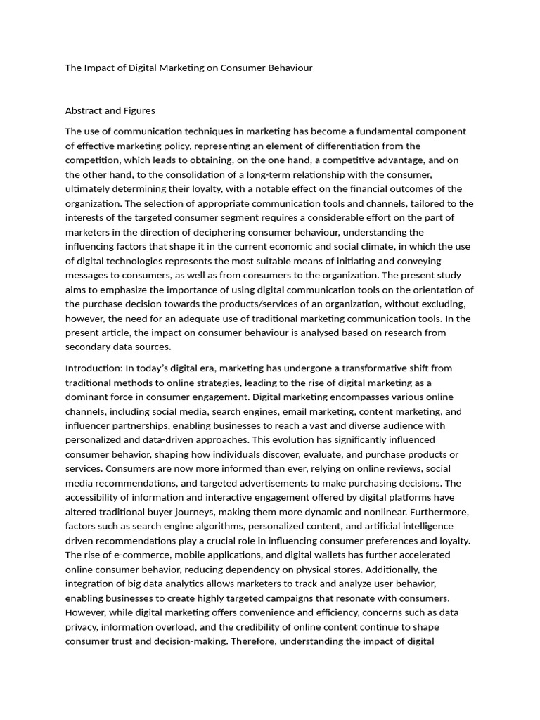 The Impact of Digital Marketing On Consumer Behaviour | PDF | Digital ...