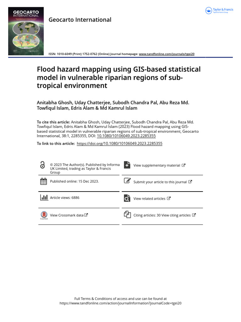 Flood Hazard Mapping Using GIS-based Statistical Model in Vulnerable ...