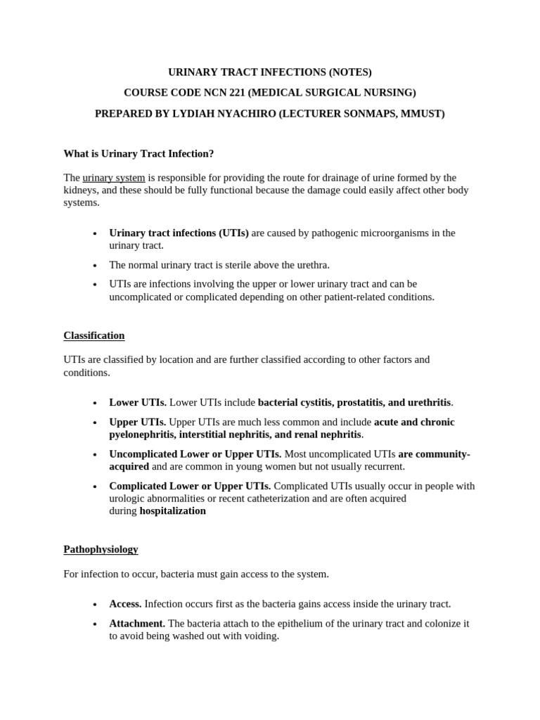 Urinary Tract Infections | PDF | Urinary Tract Infection | Diseases And ...
