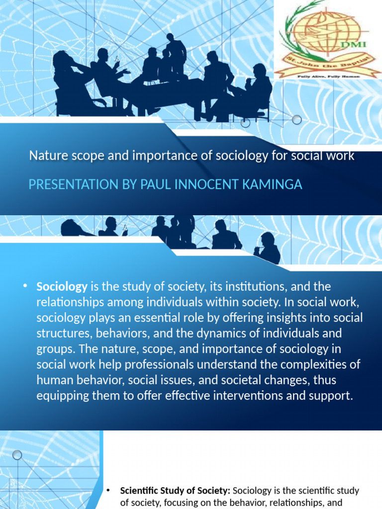 Nature Scope and Importance of Sociology For Social Work | PDF | Social ...