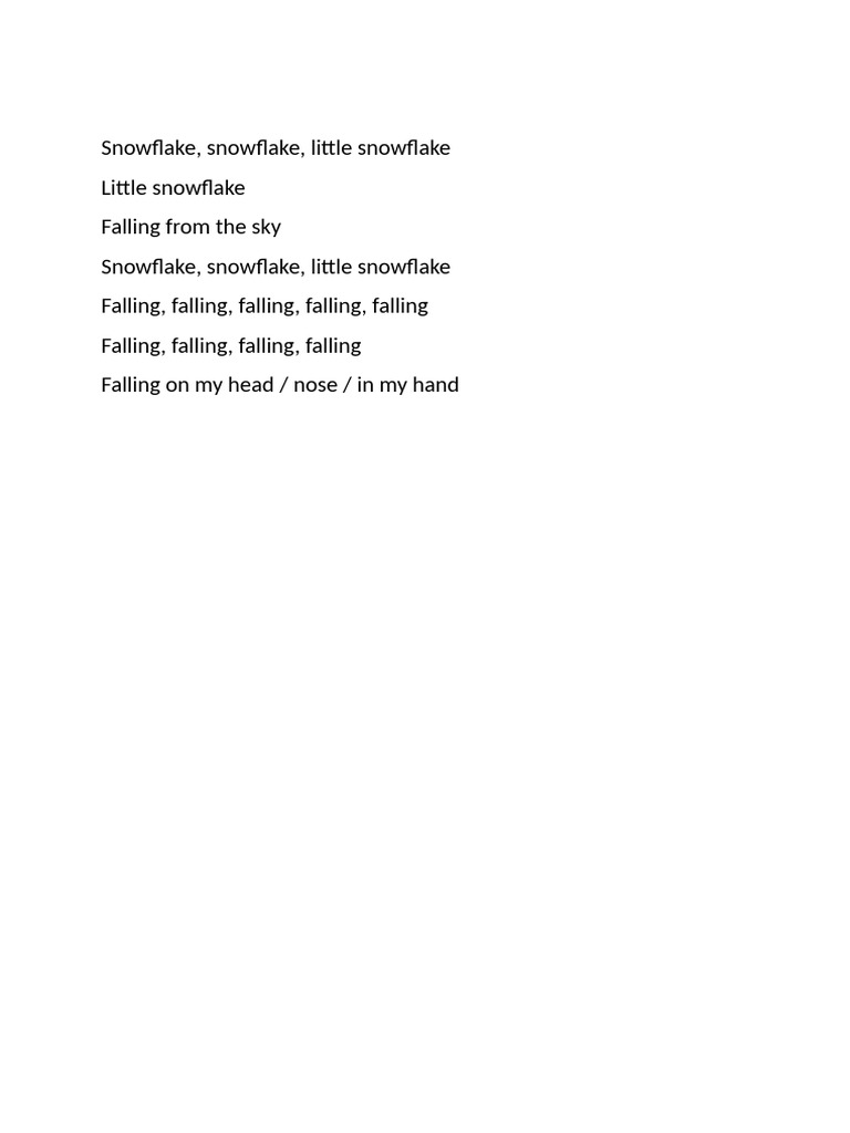 Snowflake Lyrics | PDF