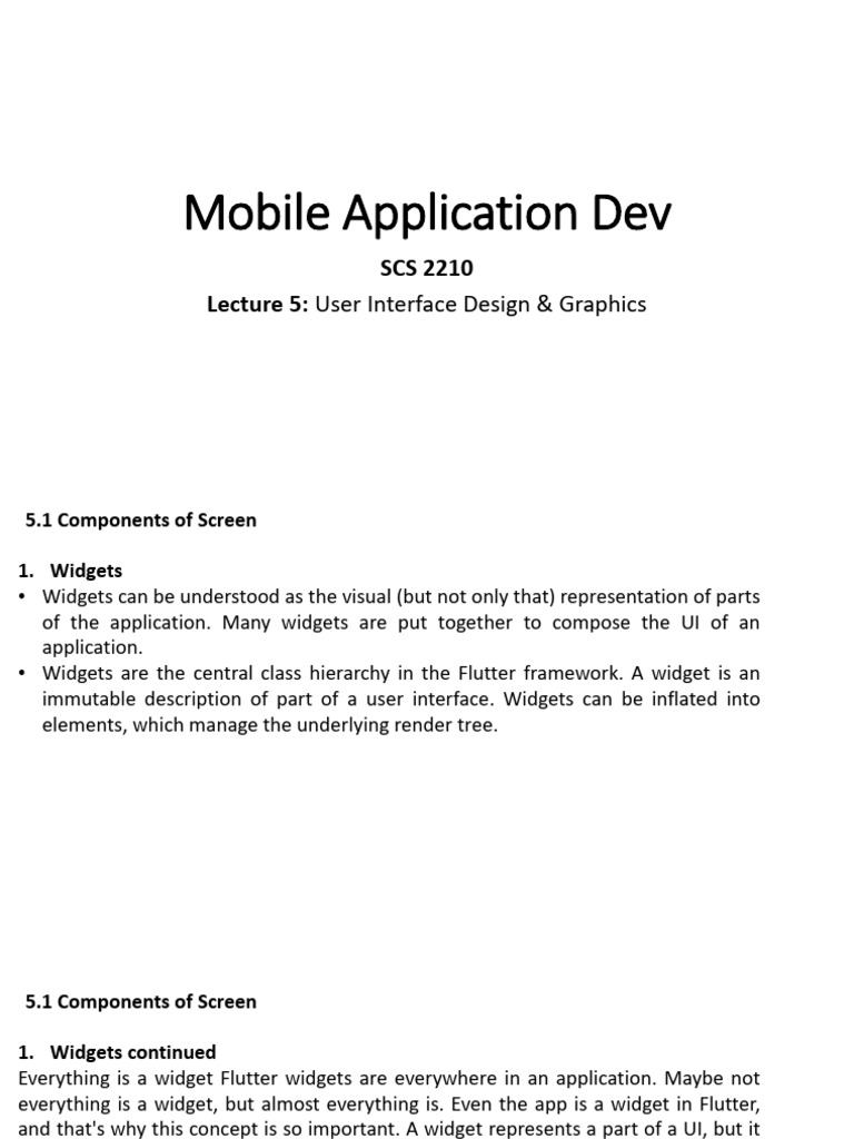 Lecture 5_User Interface Design and Graphics | PDF | Computing | Software