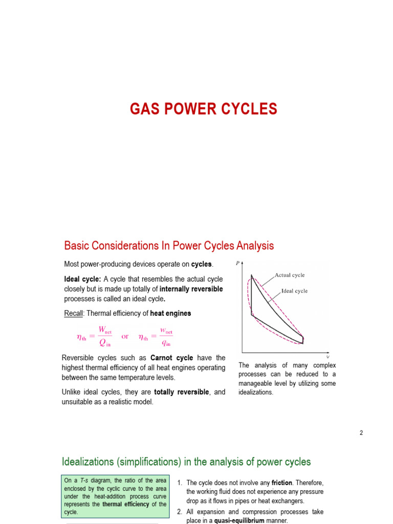 Gas Power Cycles_28f9df7e9182a71b9198da27395e40a3 | PDF | Internal ...