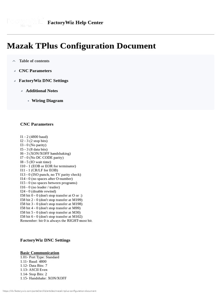 Mazak Tplus Configuration Document | PDF | Digital Technology ...