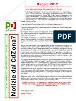 Newsletter Di MAGGIO 2012 Del Gruppo Consiliare PD Di Zona 7-Milano