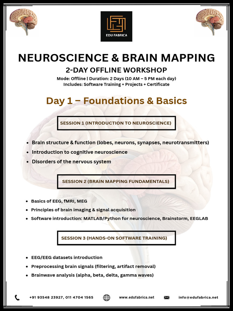 Neuroscience & Brain Mapping 2days Workshop Topic (2) | PDF