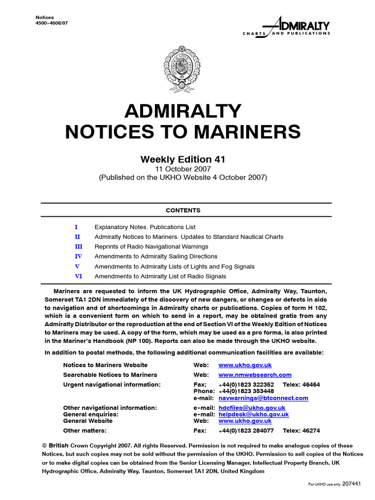 41wknm07 | PDF | Hydrography | Navigation