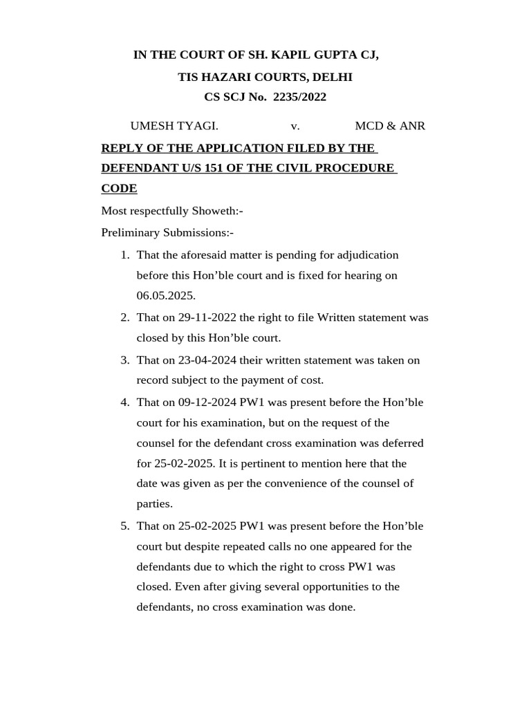 2235 of 2022 Misc Application Reply 2 | PDF | Legal Procedure | Common Law