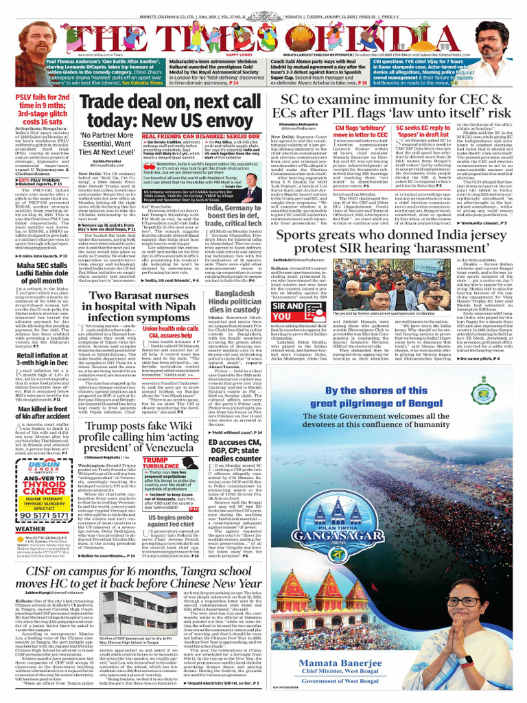 Times of India - Kolkata - 20260113 | PDF