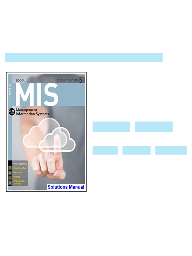 MIS 5 5th Edition Bidgoli Solutions Manual digital download | PDF ...