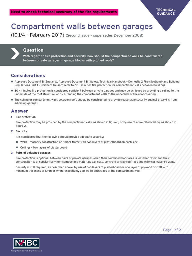 Compartment Walls Between Garages Revised March 2017 | PDF | Drywall | Wall