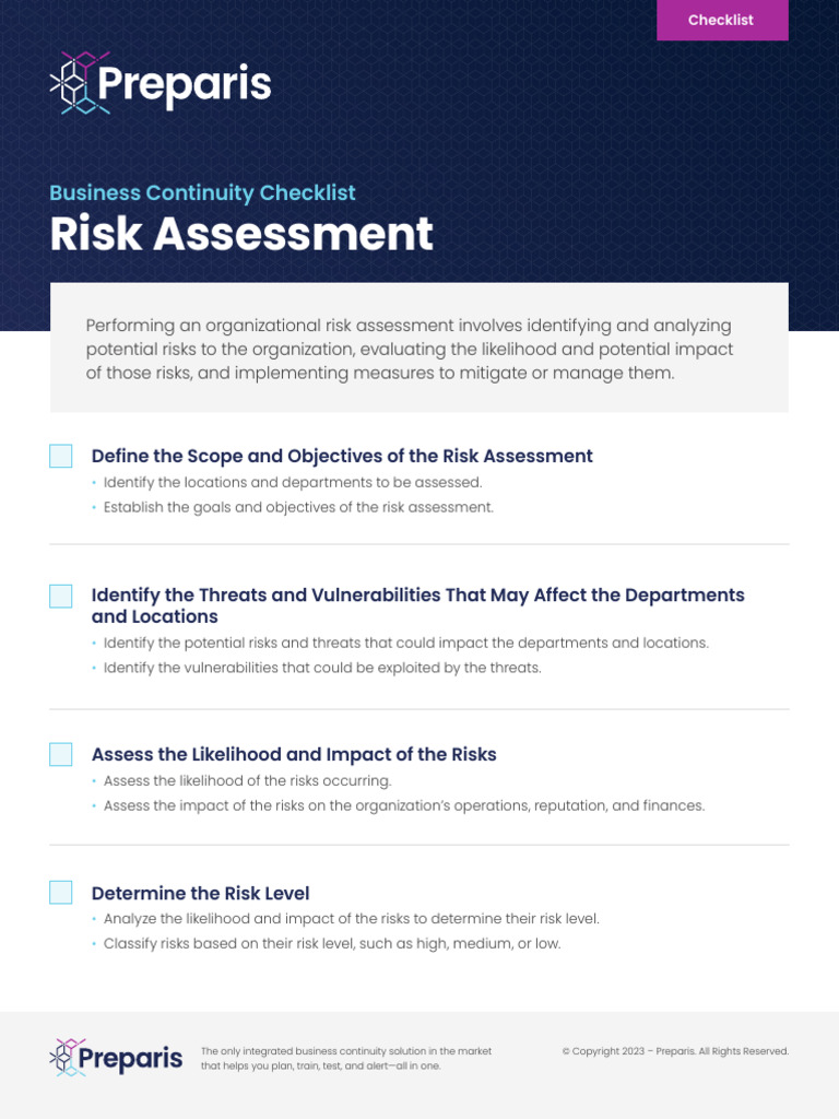 Risk Assessment Checklist | PDF | Risk Management | Risk
