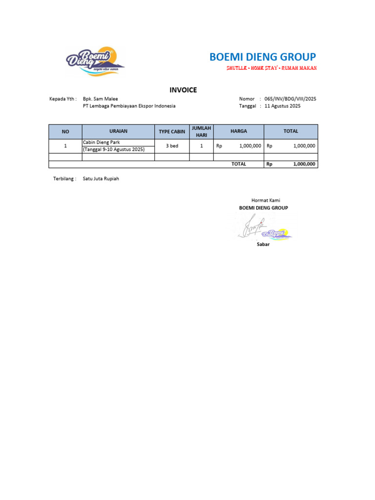 Invoice PT LPEI (Sam) | PDF